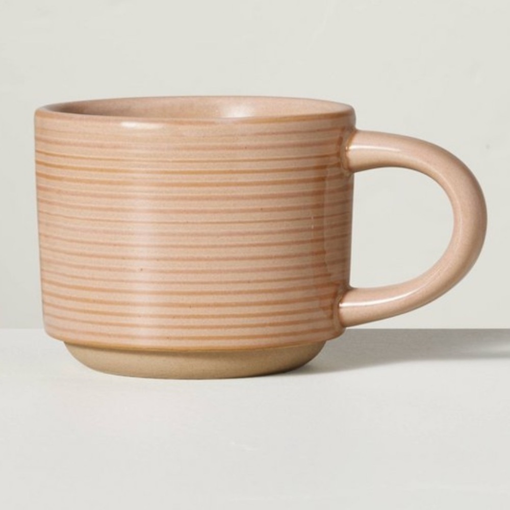 2!!!! HEARTH & HAND NWT ribbed stoneware mug -10oz -blush